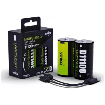 Verico LoopEnergy Mono D 1.5V 11000mWh 7400mAh 2-Pack - Mono (D) - 7400 mAh