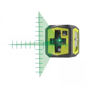 RYOBI Cross Line Laser, Green Beam, Range 15 m