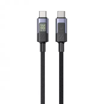UNITEK USB-C to USB-C Cable 60W PD 480Mbps with LED Display 3m Braided Black