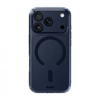 LAUT Crystal Fluro Case for iPhone 17 Pro, Clear Midnight, MagSafe-compatible