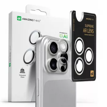 AMAZINGTHING AR 3 Lens Glass Full Clear Tempered Glass Camera Lens Protector for iPhone 16 Pro / 16 Pro Max - Transparent