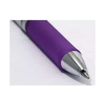 Pentel BL77-VO EnerGel Gel Pen - 0.7 mm - Violet Ink - Silver Barrel - Medium Line Width - 12-Pack