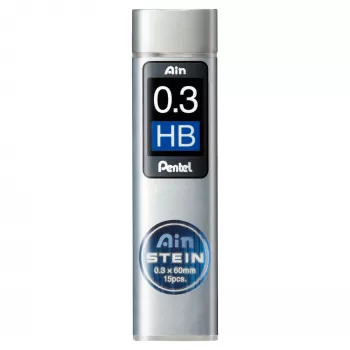 Pentel AinStein HB 0.3 mm Grey Lead Refill 15 Leads