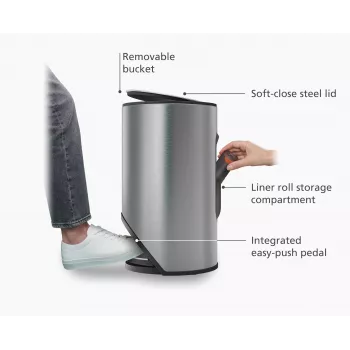 Joseph Joseph Arc 10L Easy-Push Stainless Steel Pedal Bin