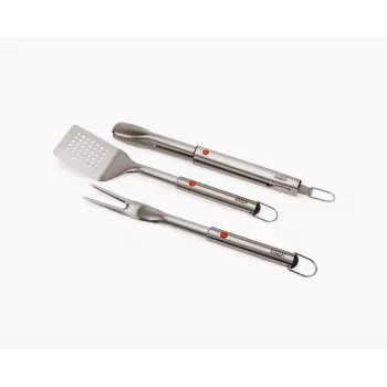 Joseph Joseph GrillOut 3-Piece Stainless Steel BBQ Set with Spatula, Tongs & Fork