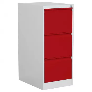Phoenix Safe Fireproof Filing Cabinet 3 Drawers Red