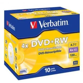 Verbatim DVD+RW 4.7GB 4x 5-Pack Jewel Case
