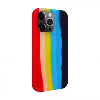 Evelatus Apple iPhone 15 Pro Silicone Case Multicolour Rainbow
