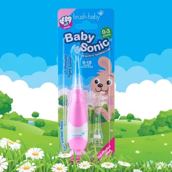 BRUSH-BABY Baby Sonic Sonic Electric Toothbrush 0-3 Years Pink