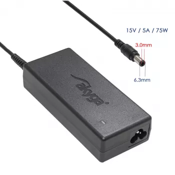 Akyga AK-ND-14 Laptop Power Supply for Toshiba, 75 W, 15 V / 5 A, 6.3 x 3.0 mm