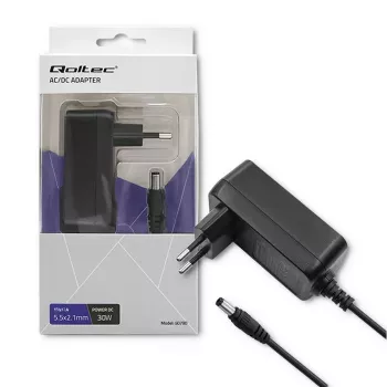 Qoltec Plug-In Power Supply 30W 15V 2A 5.5x2.1mm Black