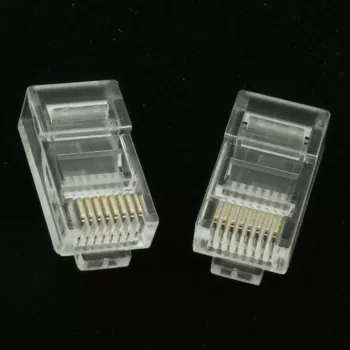 Gembird LC-8P8C-001/50 RJ45 Cat5e Plug 8P8C 30µ Gold Plating 50-Pack Transparent