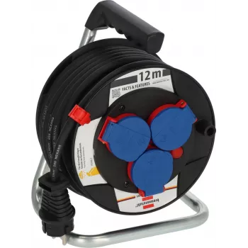 Brennenstuhl Garant 180 Cable Reel 12 m, H07RN-F 3G1.5, Black, 9123020115