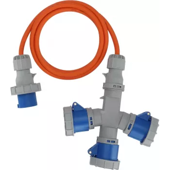 Brennenstuhl 1167670202 Extension Cable CEE 3-Way Splitter 16A 2m H07RN-F 3G 2.5 mm² IP44