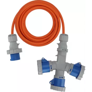 Brennenstuhl 1167670205 Power Extension Cable 2m H07RN-F 3G 2.5mm² 16A 230V IP44 Schuko Grey/Blue/Orange