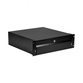 EFB-Elektronik 19 inch 3U Keyboard/Document Drawer, Lockable, RAL 9005 Deep Black