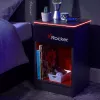 X Rocker Gaming Nightstand with RGB LED Lighting, Grey/Red
