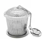 BREDEMEIJER Tea Egg with Chain and Drip Tray in Stainless Steel 191006