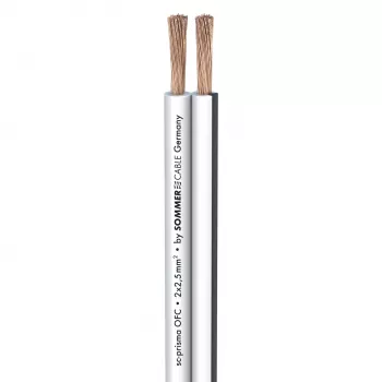 Sommer Cable SC-Prisma Speaker Cable, 2 x 2.50 mm², PVC 9.1 x 4.3 mm, White (401-0250-WS)