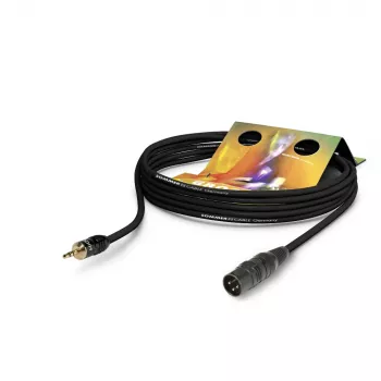 Sommer Cable Club Series MKII Patch/Insert Cable, 2 x 0.34 mm², XLR Plug 3-Pin to 3.5 mm Stereo Mini Jack Plug, HICON, Black, 1 m (CSDQ-0100-SW)