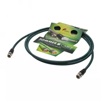Sommer Cable SC-Vector PLUS 1.2/4.8 DZ UHD Video Patch Cable, BNC Male to BNC Male, NEUTRIK, Green, 30 m (DZGR-3000-GN-SW)