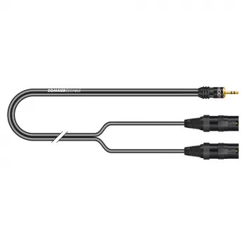 Sommer Cable SC-Onyx 2025 MKII Stereo Split Cable, 2 x 1 x 0.25 mm², 3.5 mm Stereo Mini Jack Plug to 2x XLR Plug 3-Pin, HICON, Black, 5 m (ON9V-0500-SW)