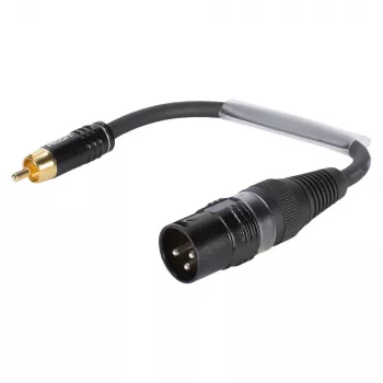 Sommer Cable Adapter Cable, RCA Plug to XLR Plug 3-Pin, Black, 0.15 m (TRH7U0015-SW)