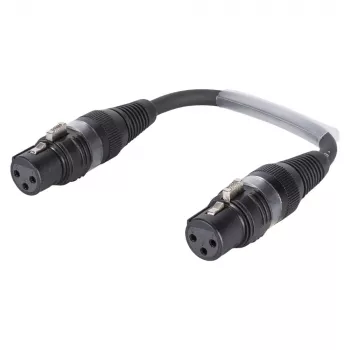 Sommer Cable Adapter Cable, XLR Socket 3-Pin to XLR Socket 3-Pin, HICON, Black, 0.15 m (SGHZU0015-SW)