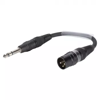 Sommer Cable Adapter Cable, 6.3 mm Stereo Jack Plug to XLR Plug 3-Pin, Black, 0.15 m (SGFDU0015-SW)