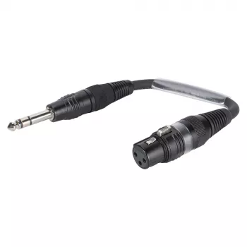 Sommer Cable Adapter Cable, 6.3 mm Stereo Jack Plug to XLR Socket 3-Pin, Black, 0.15 m (SGFGU0015-SW)