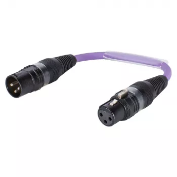 Sommer Cable Adapter Cable, XLR Plug 3-Pin to XLR Socket 3-Pin, Violet, 0.15 m (SGHXU0015-VI)