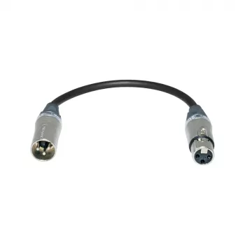 Sommer Cable Adapter Cable, XLR Plug 3-Pin to XLR Socket 3-Pin, NEUTRIK, Grey, 0.2 m (SGZ9-20-200-0020)