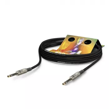 Sommer Cable Stage 22 Highflex Patch/Insert Cable, 2 x 0.22 mm², 6.3 mm Stereo Jack Plug to 6.3 mm Stereo Jack Plug, HICON, Black, 5 m (SG2S-0500-SW)