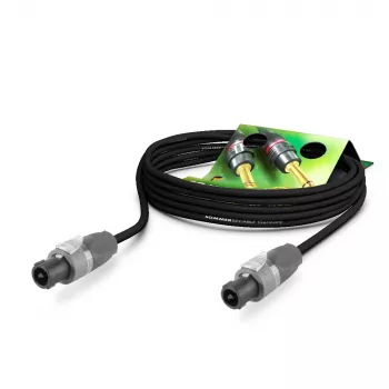 Sommer Cable Meridian Speaker Cable, 2 x 2.50 mm², speakON 2-Pole to speakON 2-Pole, NEUTRIK, Black, 1 m (ME25-225-0100-SW)