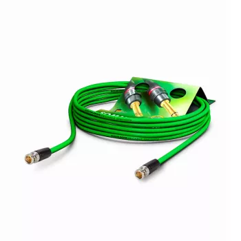 Sommer Cable SC-Slimline (RCB) 75 Ω Video Patch Cable, BNC Male to BNC Male, NEUTRIK, Green, 0.3 m (SNGR-0030-GN-SW)