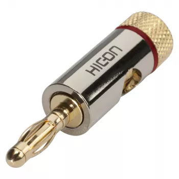 Sommer Cable HICON Banana Plug Speaker Connector with Universal Clamp Screw Contact, Cable Mounting - Red