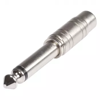 Sommer Cable HICON Adapter, 6.3 mm Mono Jack Plug to RCA Socket, Straight, Chrome-Plated (HI-JM6CI-MF)