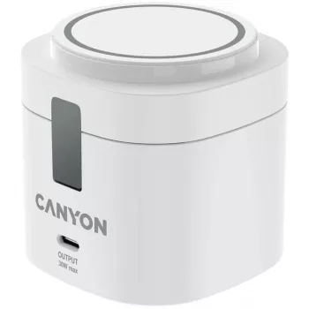 Canyon 4 in 1 Wireless Charging Stand, 30W max, Size: 70x70x70,3mm, Weight: 414g, with 1M Cable, White