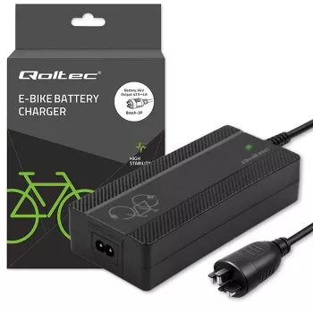 Qoltec Fast Charger for Electric Bicycle and E-Scooter 36V | 42V | 4A | Bosch Plug + Power Cable
