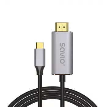 SAVIO USB-C to HDMI 2.0b Cable 1m Silver CL-170
