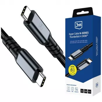 3MK PROTECTION Hyper Cable N-SERIES Thunderbolt 4 2m 48V/5A 40Gb/s 240W 8K60Hz Black