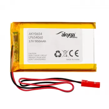 Akyga AKY0654 LP654060 Li-Po Battery 3.7 V 1950 mAh, PCM, JST 2.54 2-Pin, 150 mm
