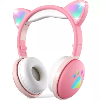 MOZOS KID DOG Wireless Kids Headphones Pink