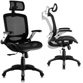 MOZOS ERGO-C Premium Ergonomic Office Chair with Mesh Backrest, Black