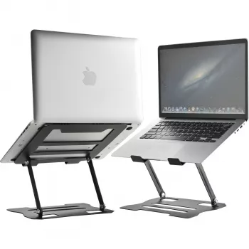 MOZOS N2-BK Ergonomic Laptop Stand - Black, Height Adjustable, Foldable, Aluminium
