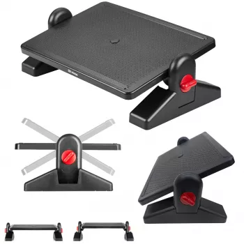 MOZOS FS7 Ergonomic Footrest for Office, Height and Tilt Adjustable, Black