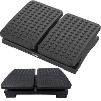 MOZOS FS8 Ergonomic Footrest for Office - Height and Tilt Adjustable, Non-Slip Massage Surface, Black