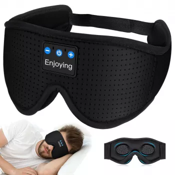 MOZOS LC001-V2 Bluetooth Sleep Mask with Stereo Speakers, Black