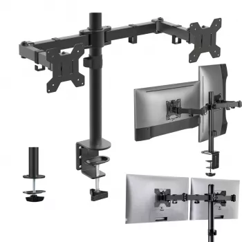 MOZOS MS03 Dual Monitor Desk Mount for 17-34 inch Screens, Black