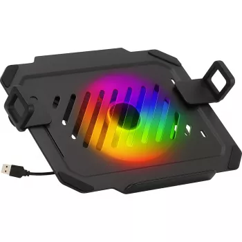 MOZOS LP-RGB Laptop Platform for Desk Mounts, VESA 75x75/100x100, Black, RGB Lighting